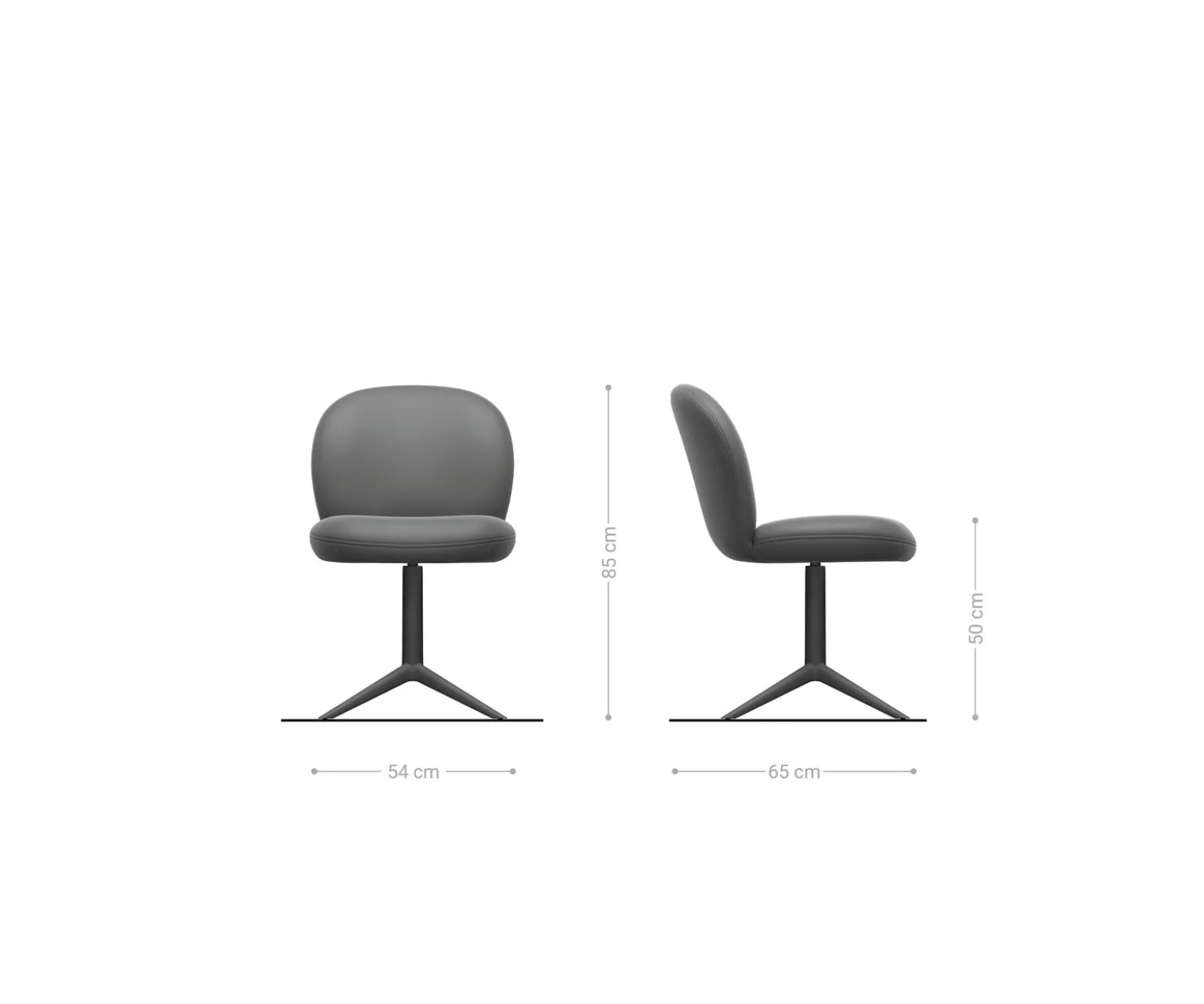 DrehstuhlNube-Flex Bouclé Soft Schlamm Fußkreuz Graphit 360° drehbar Wippfunktion Taschenfederkern Sofort versandfertig
