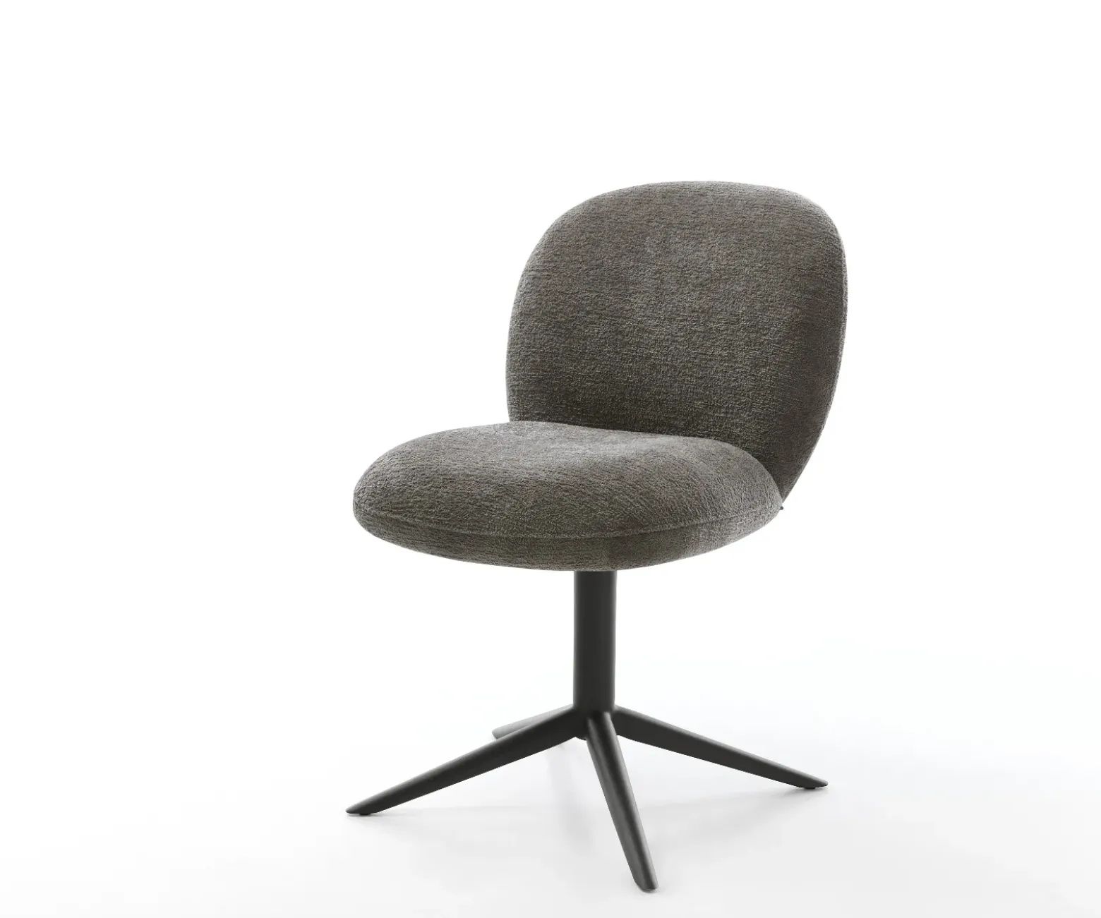 DrehstuhlNube-Flex Bouclé Soft Schlamm Fußkreuz Schwarz 360° drehbar Wippfunktion Taschenfederkern Sofort versandfertig