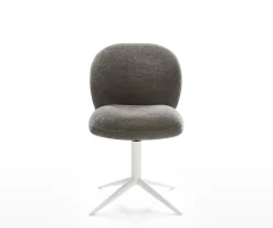 DrehstuhlNube-Flex Bouclé Soft Schlamm Fußkreuz Weiß 360° drehbar Wippfunktion Taschenfederkern Sofort versandfertig