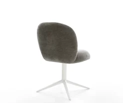 DrehstuhlNube-Flex Bouclé Soft Schlamm Fußkreuz Weiß 360° drehbar Wippfunktion Taschenfederkern Sofort versandfertig