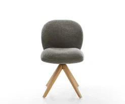 DrehstuhlNube-Flex Bouclé Soft Schlamm Holzgestell kantig Natur 360° drehbar Taschenfederkern Versandfertig ca. 28.10.26