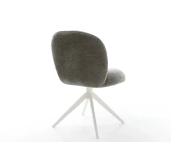 DrehstuhlNube-Flex Bouclé Soft Schlamm Kreuzgestell breit Weiß 360° drehbar Wippfunktion Taschenfederkern Sofort versandfertig