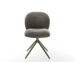 DrehstuhlNube-Flex Bouclé Soft Schlamm Kreuzgestell breit Effektfinish Titan 360° drehbar Wippfunktion Taschenfederkern Sofort versandfertig