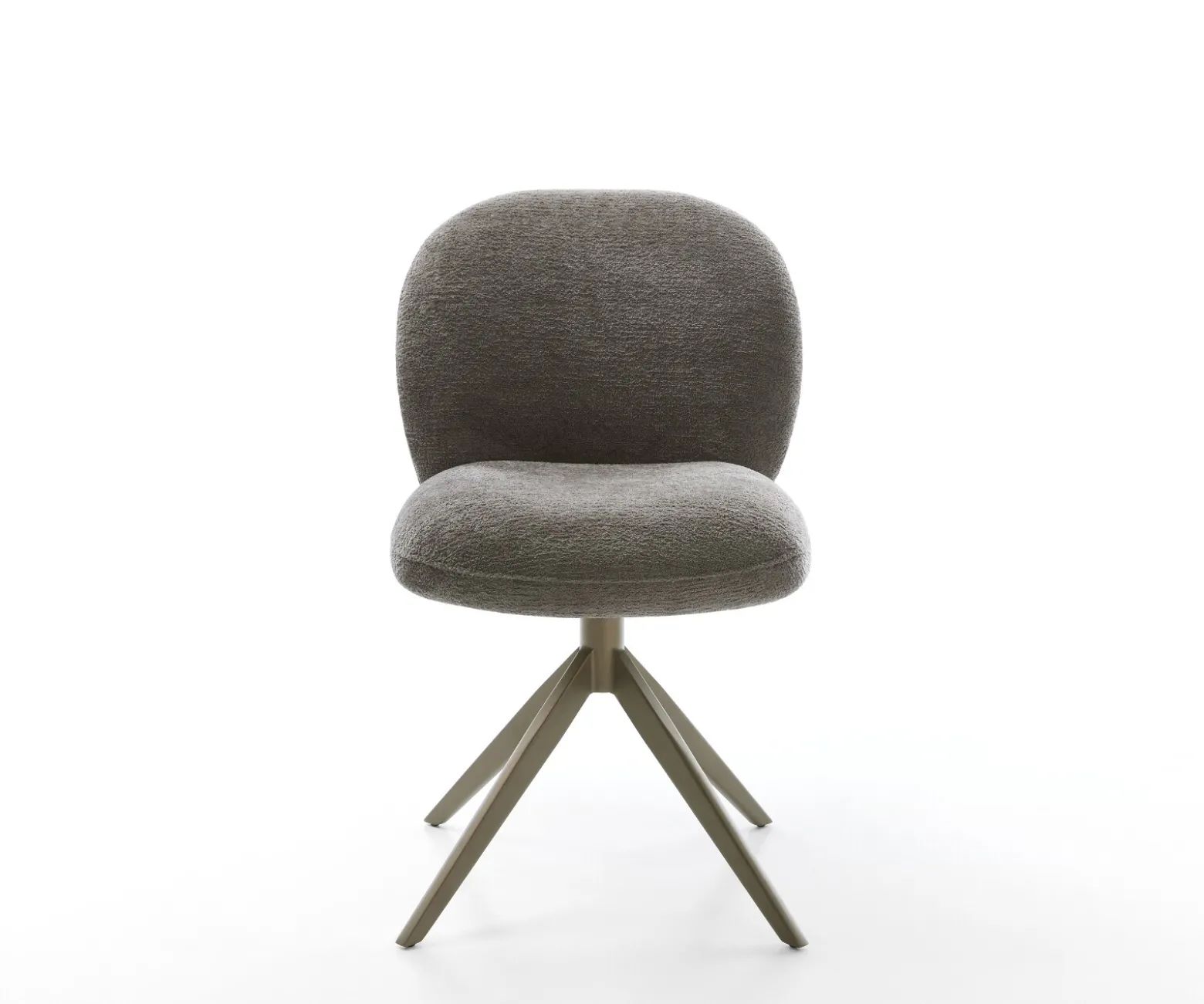 DrehstuhlNube-Flex Bouclé Soft Schlamm Kreuzgestell breit Effektfinish Titan 360° drehbar Wippfunktion Taschenfederkern Sofort versandfertig