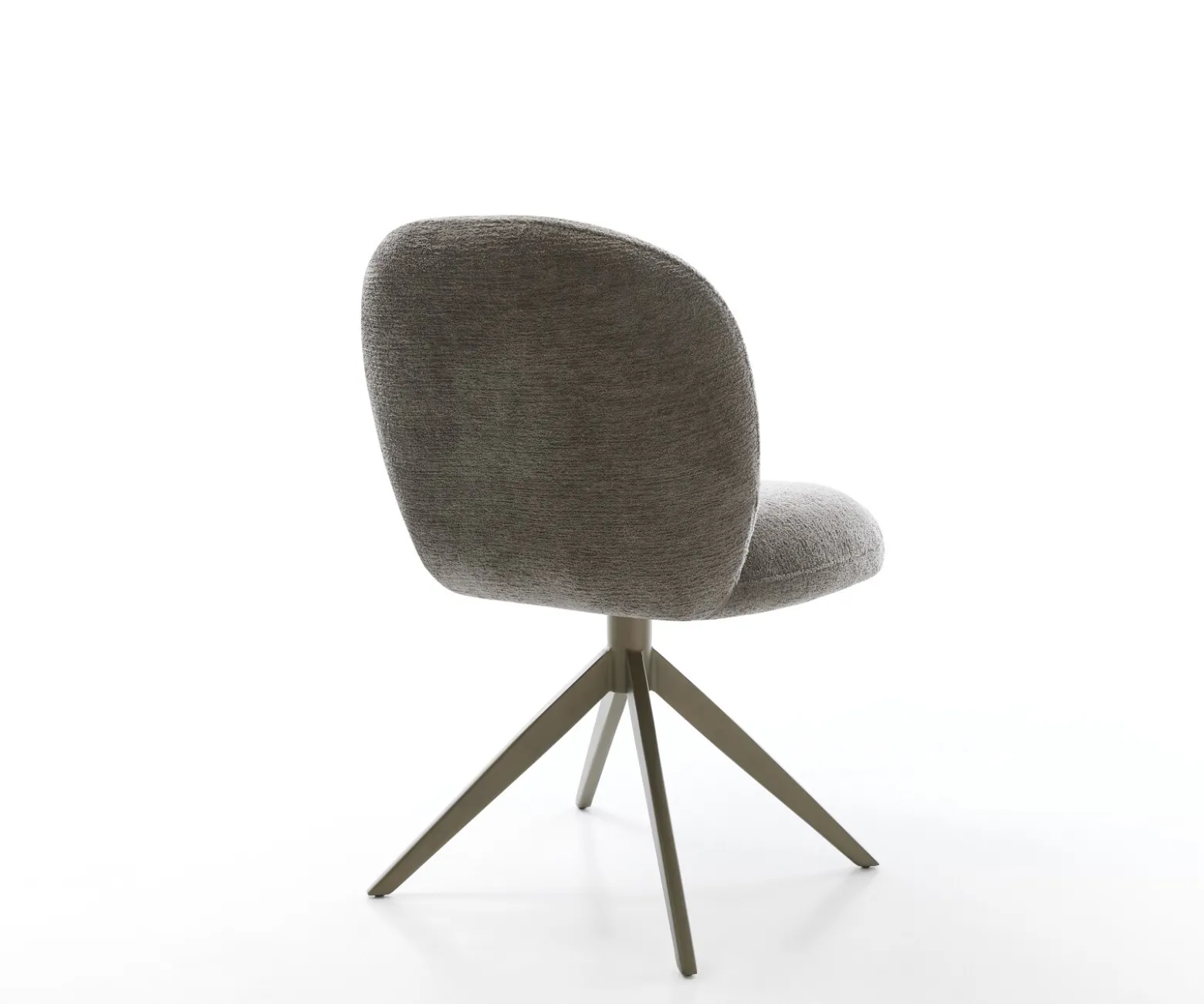 DrehstuhlNube-Flex Bouclé Soft Schlamm Kreuzgestell breit Effektfinish Titan 360° drehbar Wippfunktion Taschenfederkern Sofort versandfertig