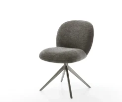 DrehstuhlNube-Flex Bouclé Soft Schlamm Kreuzgestell breit Graphit 360° drehbar Wippfunktion Taschenfederkern Sofort versandfertig