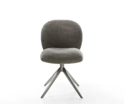 DrehstuhlNube-Flex Bouclé Soft Schlamm Kreuzgestell breit Graphit 360° drehbar Wippfunktion Taschenfederkern Sofort versandfertig