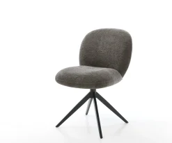 DrehstuhlNube-Flex Bouclé Soft Schlamm Kreuzgestell breit Schwarz 360° drehbar Wippfunktion Taschenfederkern Sofort versandfertig