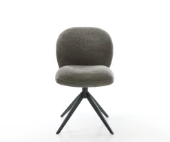 DrehstuhlNube-Flex Bouclé Soft Schlamm Kreuzgestell breit Schwarz 360° drehbar Wippfunktion Taschenfederkern Sofort versandfertig