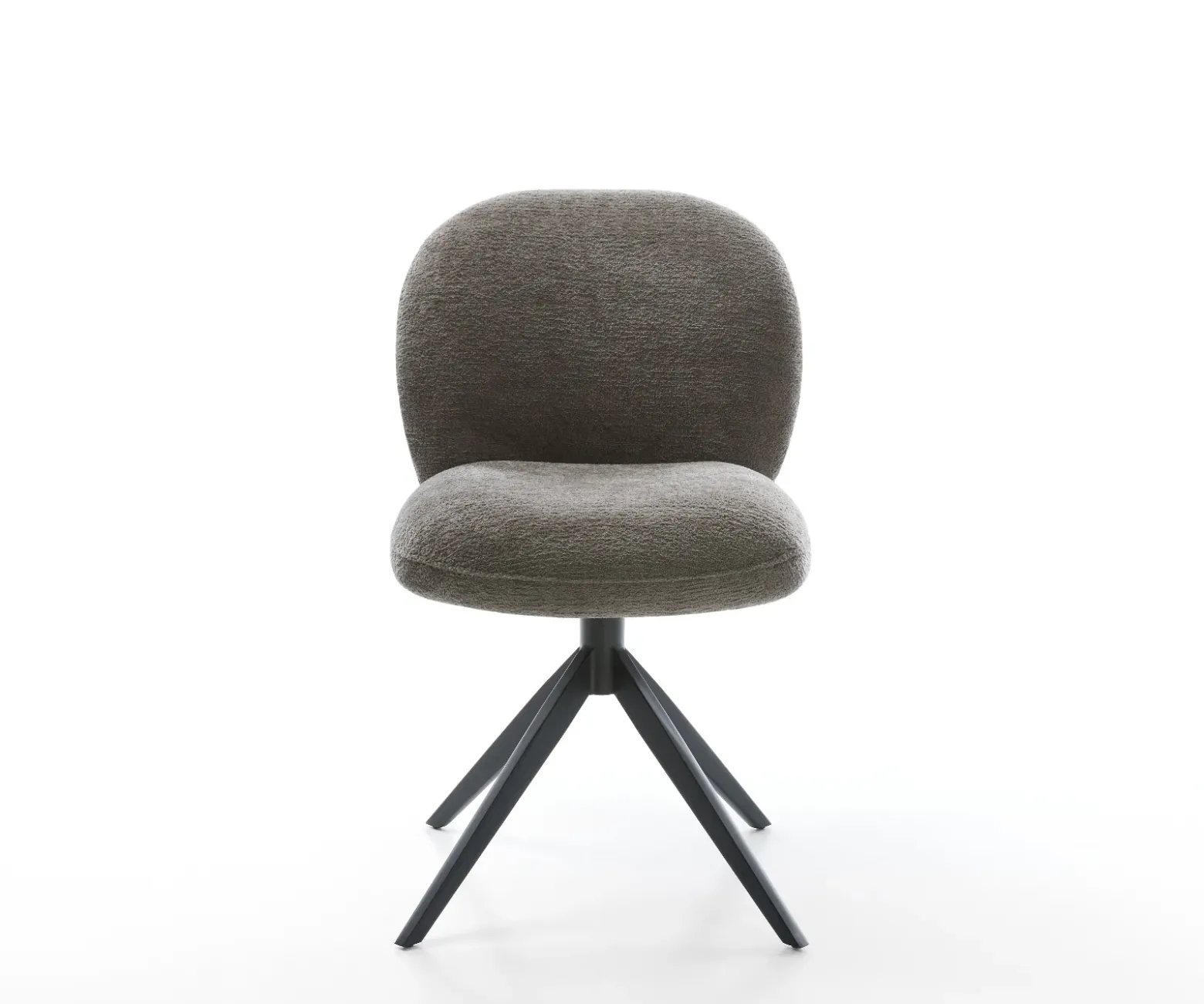 DrehstuhlNube-Flex Bouclé Soft Schlamm Kreuzgestell breit Schwarz 360° drehbar Wippfunktion Taschenfederkern Sofort versandfertig