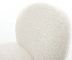 DrehstuhlNube-Flex Bouclé Weiß Kreuzgestell breit Effektfinish Titan 360° drehbar Wippfunktion Taschenfederkern Sofort versandfertig