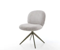 DrehstuhlNube-Flex Cord Silbergrau Kreuzgestell breit Effektfinish Titan 360° drehbar Taschenfederkern Sofort versandfertig