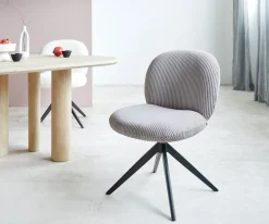 DrehstuhlNube-Flex Cord Silbergrau Kreuzgestell breit Schwarz 360° drehbar Taschenfederkern Sofort versandfertig