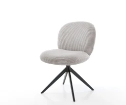 DrehstuhlNube-Flex Cord Silbergrau Kreuzgestell breit Schwarz 360° drehbar Wippfunktion Taschenfederkern Sofort versandfertig
