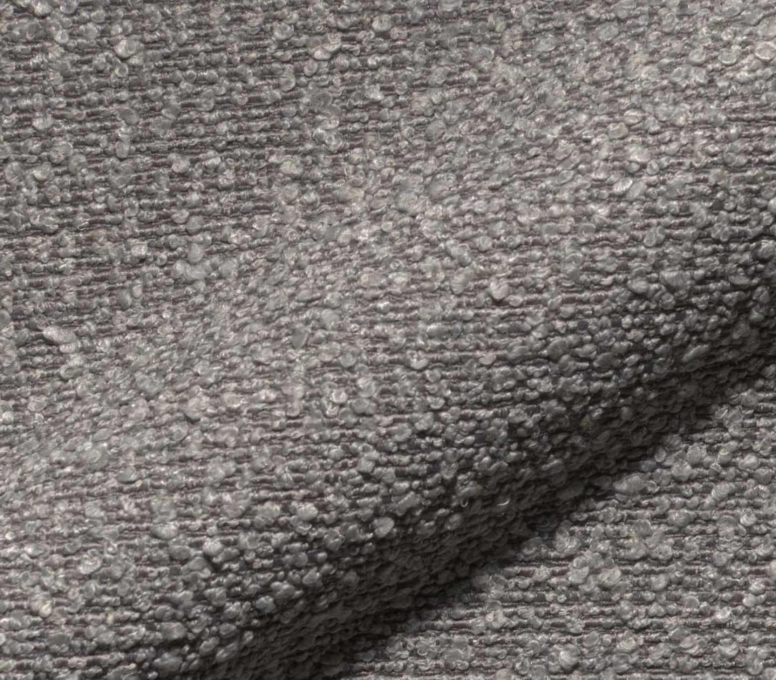 DrehstuhlNube-Flex mit Armlehnen Bouclé Silbergrau Kreuzgestell breit Effektfinish Titan 360° drehbar Taschenfederkern Sofort versandfertig