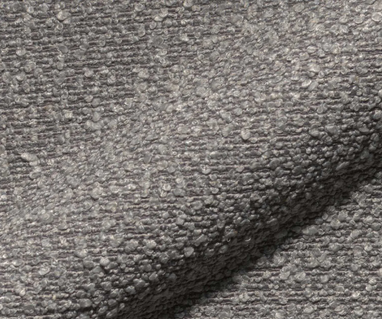 DrehstuhlNube-Flex mit Armlehnen Bouclé Silbergrau Kreuzgestell konisch Edelstahl 180° drehbar Taschenfederkern Sofort versandfertig