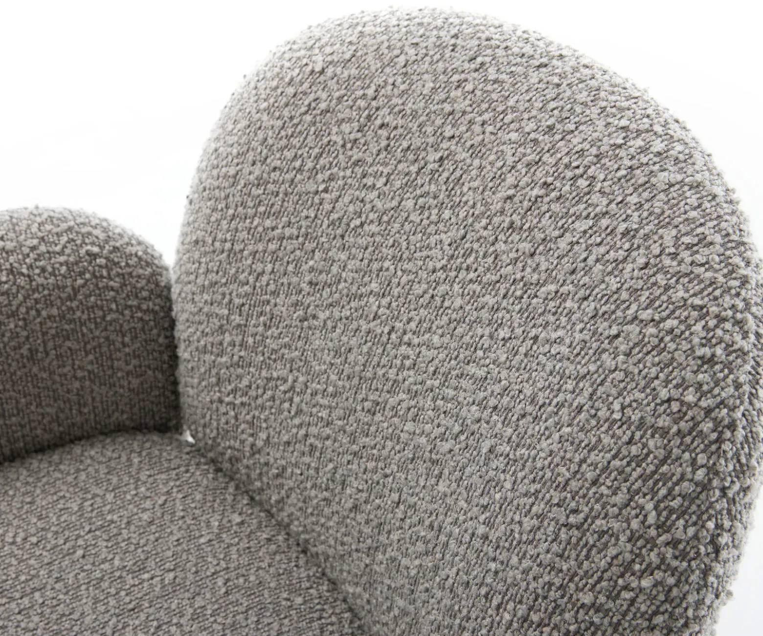 DrehstuhlNube-Flex mit Armlehnen Bouclé Silbergrau Kreuzgestell breit Effektfinish Titan 360° drehbar Wippfunktion Taschenfederkern Sofort versandfertig