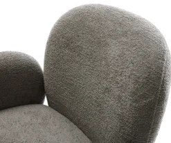 DrehstuhlNube-Flex mit Armlehnen Bouclé Soft Schlamm Fußkreuz Graphit 360° drehbar Wippfunktion Taschenfederkern Sofort versandfertig