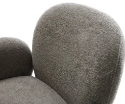 DrehstuhlNube-Flex mit Armlehnen Bouclé Soft Schlamm Fußkreuz Effektfinish Titan 360° drehbar Wippfunktion Taschenfederkern Sofort versandfertig
