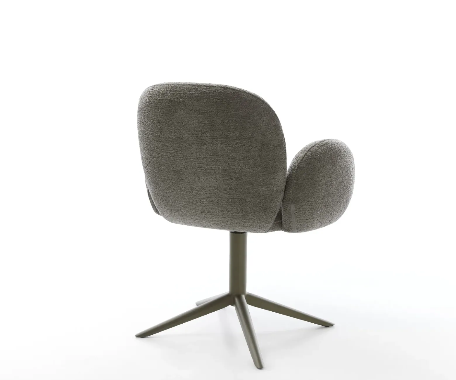 DrehstuhlNube-Flex mit Armlehnen Bouclé Soft Schlamm Fußkreuz Effektfinish Titan 360° drehbar Wippfunktion Taschenfederkern Sofort versandfertig