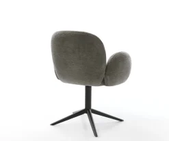 DrehstuhlNube-Flex mit Armlehnen Bouclé Soft Schlamm Fußkreuz Schwarz 360° drehbar Wippfunktion Taschenfederkern Sofort versandfertig