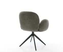 DrehstuhlNube-Flex mit Armlehnen Bouclé Soft Schlamm Kreuzgestell breit Schwarz 360° drehbar Wippfunktion Taschenfederkern Sofort versandfertig