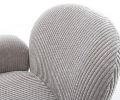 DrehstuhlNube-Flex mit Armlehnen Cord Silbergrau Fußkreuz Graphit 360° drehbar Wippfunktion Taschenfederkern Sofort versandfertig