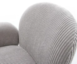 DrehstuhlNube-Flex mit Armlehnen Cord Silbergrau Kreuzgestell breit Schwarz 360° drehbar Wippfunktion Taschenfederkern Sofort versandfertig