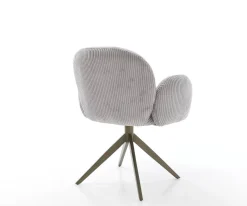 DrehstuhlNube-Flex mit Armlehnen Cord Silbergrau Kreuzgestell breit Effektfinish Titan 360° drehbar Taschenfederkern Sofort versandfertig