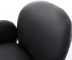 DrehstuhlNube-Flex mit Armlehnen Echt-Leder Schwarz Kreuzgestell breit Effektfinish Titan 360° drehbar Wippfunktion Taschenfederkern Sofort versandfertig