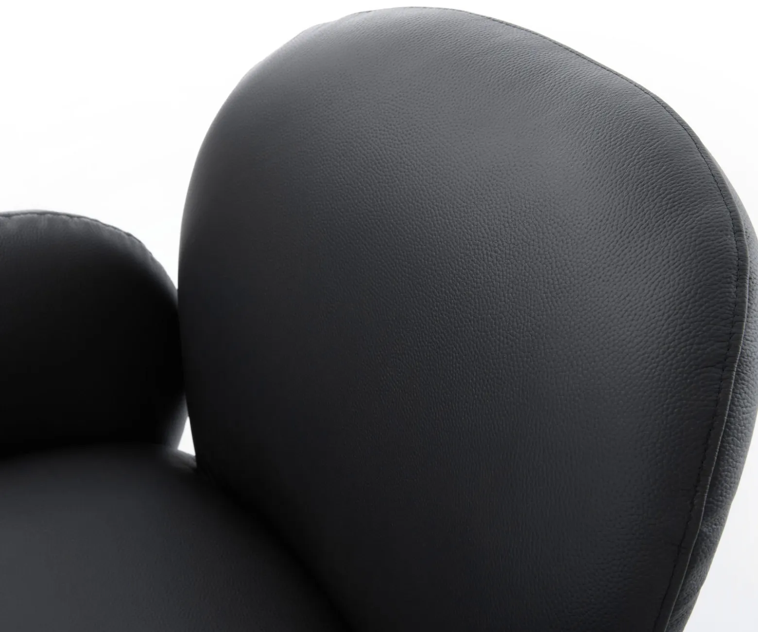 DrehstuhlNube-Flex mit Armlehnen Echt-Leder Schwarz Kreuzgestell breit Effektfinish Titan 360° drehbar Wippfunktion Taschenfederkern Sofort versandfertig