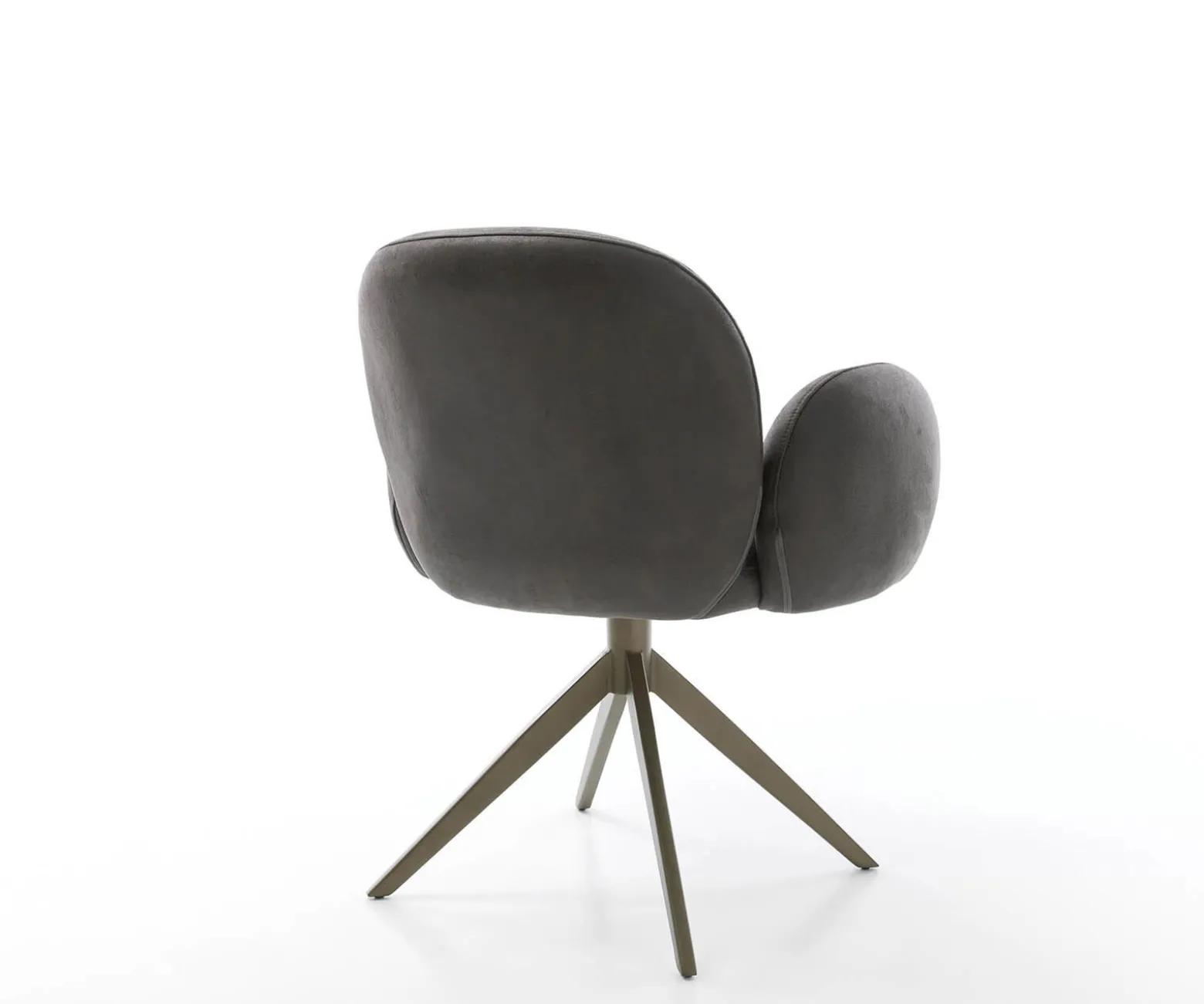 DrehstuhlNube-Flex mit Armlehnen Mikrofaser Anthrazit Vintage Kreuzgestell breit Effektfinish Titan 360° drehbar Taschenfederkern Sofort versandfertig