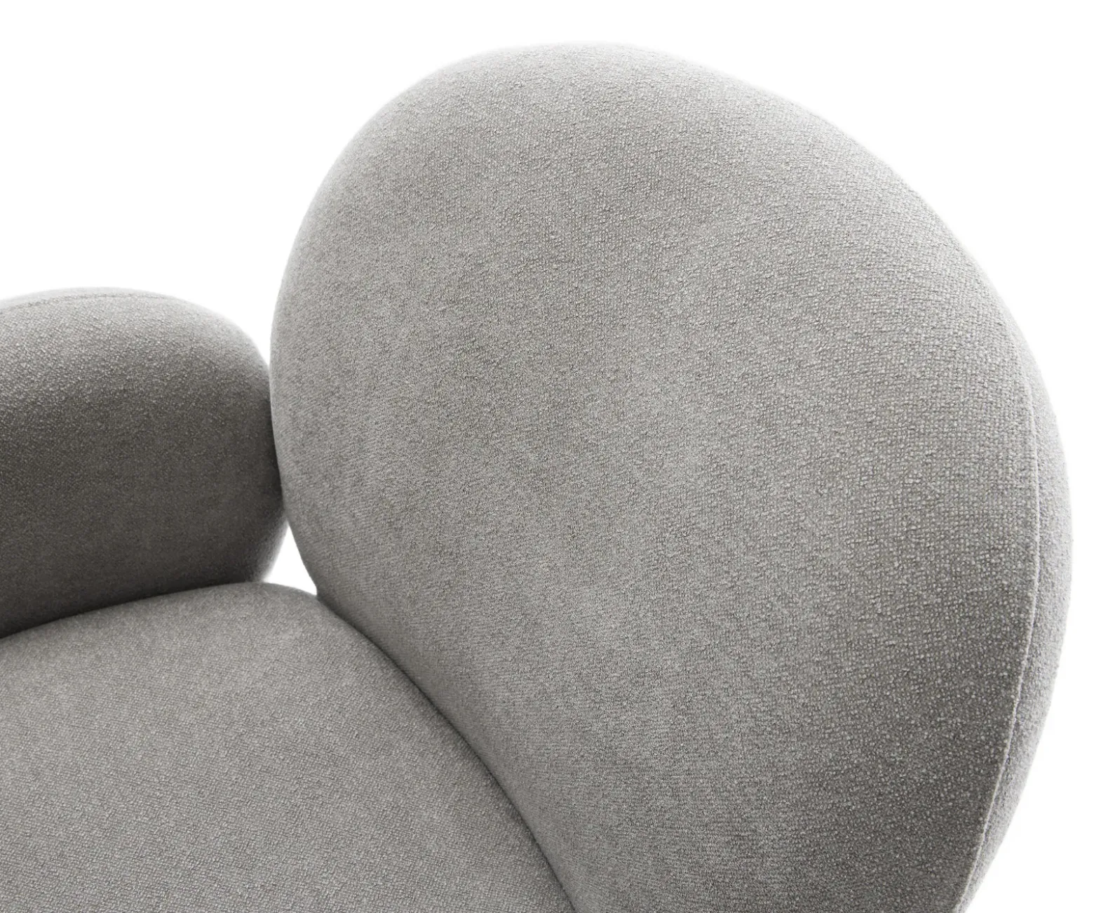 DrehstuhlNube-Flex mit Armlehnen Strukturstoff Soft Grau Kreuzgestell breit Edelstahl 360° drehbar Wippfunktion Taschenfederkern Sofort versandfertig