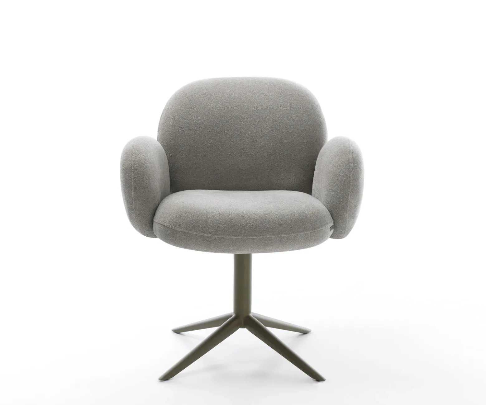 DrehstuhlNube-Flex mit Armlehnen Strukturstoff Soft Grau Fußkreuz Effektfinish Titan 360° drehbar Wippfunktion Taschenfederkern Sofort versandfertig