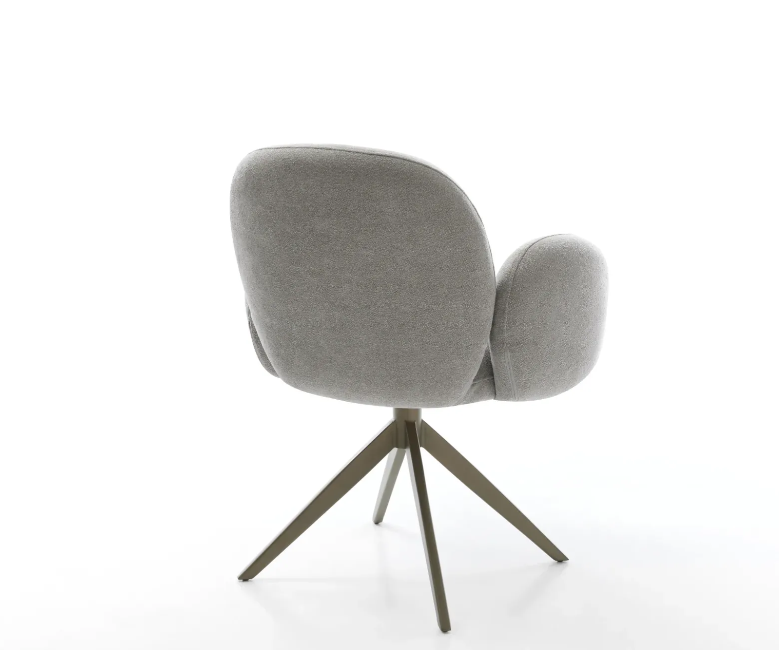 DrehstuhlNube-Flex mit Armlehnen Strukturstoff Soft Grau Kreuzgestell breit Effektfinish Titan 360° drehbar Wippfunktion Taschenfederkern Sofort versandfertig