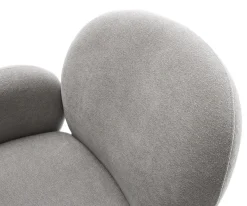 DrehstuhlNube-Flex mit Armlehnen Strukturstoff Soft Grau Holzgestell kantig Natur 360° drehbar Taschenfederkern Versandfertig ca. 28.10.26