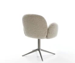 DrehstuhlNube-Flex mit Armlehnen Webstoff Soft Beige Fußkreuz Graphit 360° drehbar Wippfunktion Taschenfederkern Sofort versandfertig