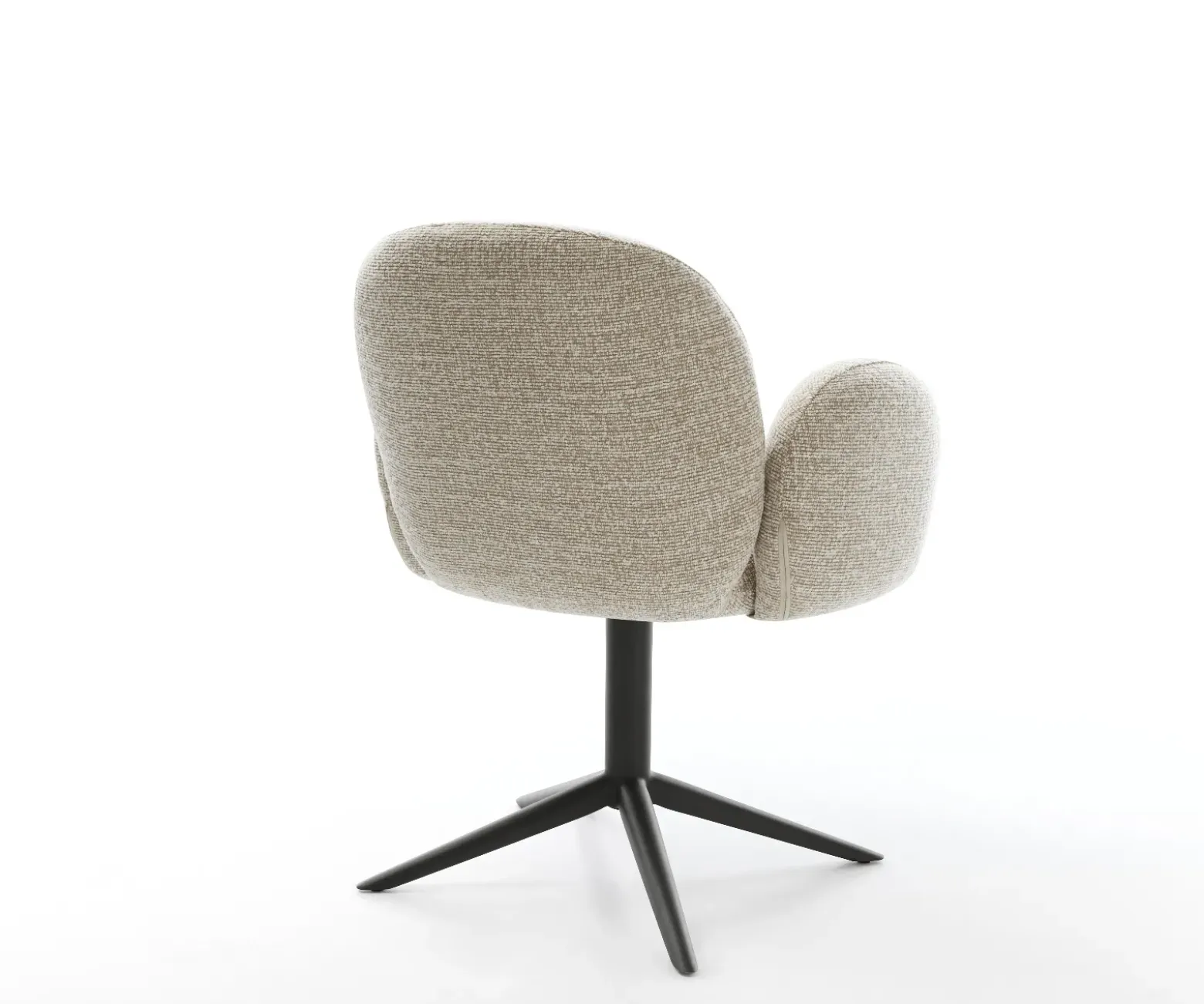 DrehstuhlNube-Flex mit Armlehnen Webstoff Soft Beige Fußkreuz Schwarz 360° drehbar Wippfunktion Taschenfederkern Sofort versandfertig