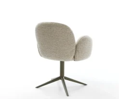 DrehstuhlNube-Flex mit Armlehnen Webstoff Soft Beige Fußkreuz Effektfinish Titan 360° drehbar Wippfunktion Taschenfederkern Sofort versandfertig