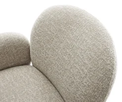 DrehstuhlNube-Flex mit Armlehnen Webstoff Soft Beige Holzgestell kantig Natur 360° drehbar Taschenfederkern Versandfertig ca. 28.10.26
