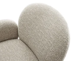 DrehstuhlNube-Flex mit Armlehnen Webstoff Soft Beige Kreuzgestell breit Weiß 360° drehbar Wippfunktion Taschenfederkern Sofort versandfertig