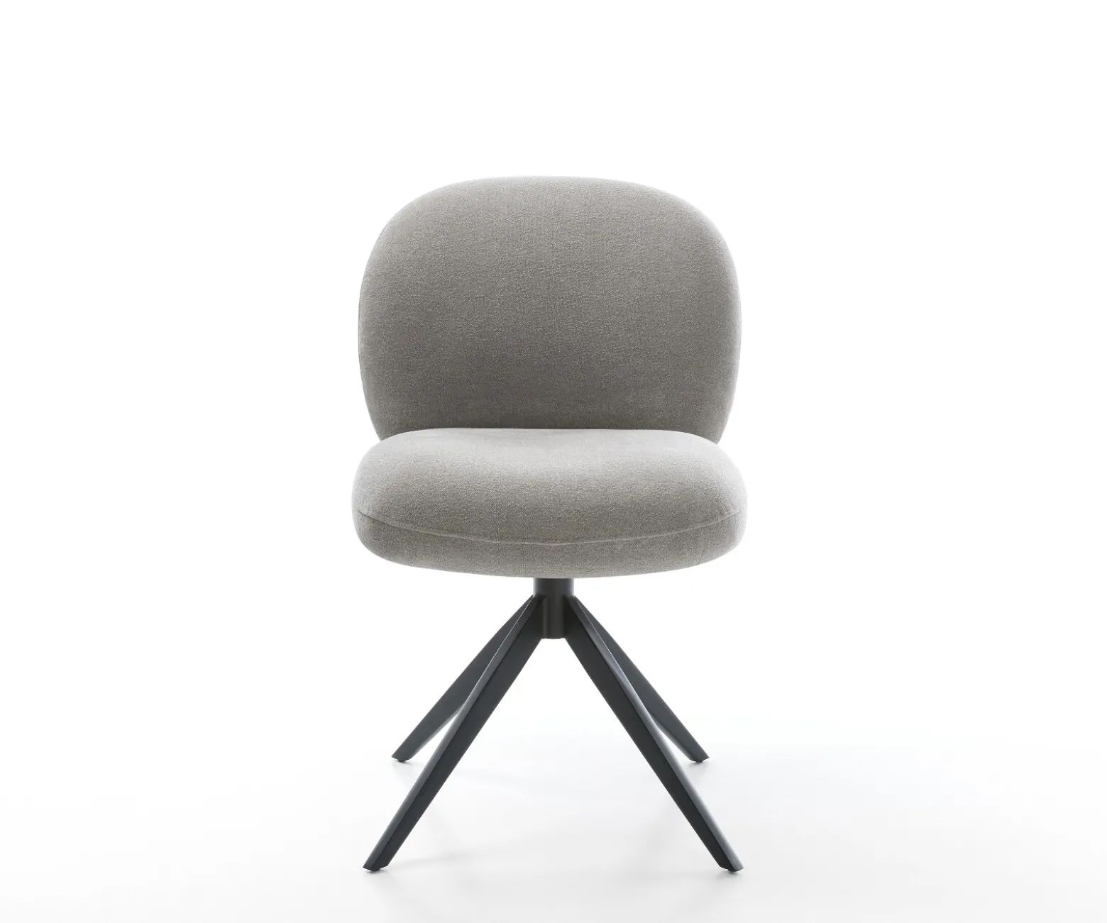 DrehstuhlNube-Flex Strukturstoff Soft Grau Kreuzgestell breit Schwarz 360° drehbar Wippfunktion Taschenfederkern Sofort versandfertig