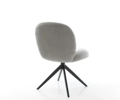 DrehstuhlNube-Flex Strukturstoff Soft Grau Kreuzgestell breit Schwarz 360° drehbar Wippfunktion Taschenfederkern Sofort versandfertig