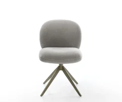 DrehstuhlNube-Flex Strukturstoff Soft Grau Kreuzgestell breit Effektfinish Titan 360° drehbar Wippfunktion Taschenfederkern Sofort versandfertig