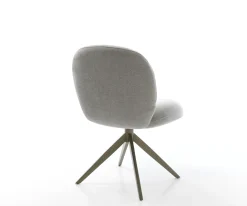 DrehstuhlNube-Flex Strukturstoff Soft Grau Kreuzgestell breit Effektfinish Titan 360° drehbar Wippfunktion Taschenfederkern Sofort versandfertig