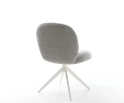 DrehstuhlNube-Flex Strukturstoff Soft Grau Kreuzgestell breit Weiß 360° drehbar Wippfunktion Taschenfederkern Sofort versandfertig