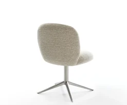 DrehstuhlNube-Flex Webstoff Soft Beige Fußkreuz Edelstahl 360° drehbar Wippfunktion Taschenfederkern Sofort versandfertig