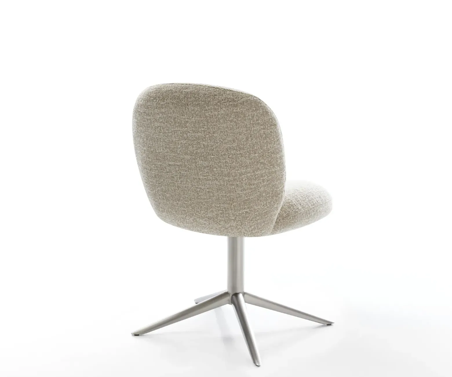 DrehstuhlNube-Flex Webstoff Soft Beige Fußkreuz Edelstahl 360° drehbar Wippfunktion Taschenfederkern Sofort versandfertig