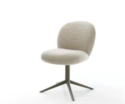 DrehstuhlNube-Flex Webstoff Soft Beige Fußkreuz Effektfinish Titan 360° drehbar Wippfunktion Taschenfederkern Sofort versandfertig