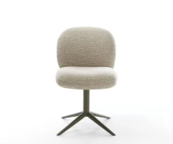 DrehstuhlNube-Flex Webstoff Soft Beige Fußkreuz Effektfinish Titan 360° drehbar Wippfunktion Taschenfederkern Sofort versandfertig